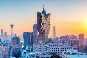 macau, skyline, sunset